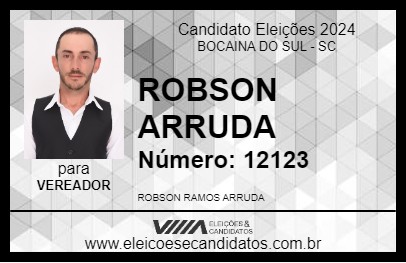 Candidato ROBSON ARRUDA 2024 - BOCAINA DO SUL - Eleições