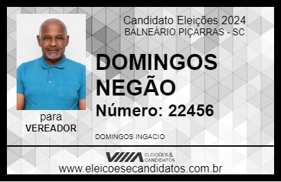 Candidato DOMINGOS NEGÃO 2024 - BALNEÁRIO PIÇARRAS - Eleições