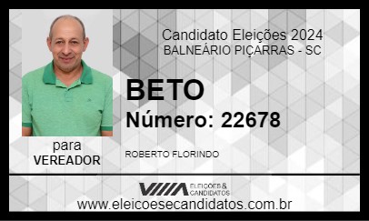 Candidato BETO 2024 - BALNEÁRIO PIÇARRAS - Eleições