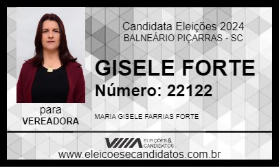 Candidato GISELE FORTE 2024 - BALNEÁRIO PIÇARRAS - Eleições