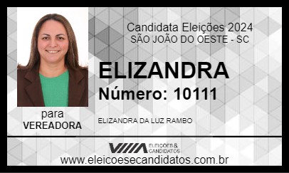 Candidato ELIZANDRA 2024 - SÃO JOÃO DO OESTE - Eleições