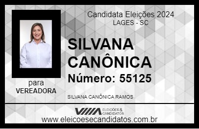 Candidato SILVANA CANÔNICA 2024 - LAGES - Eleições