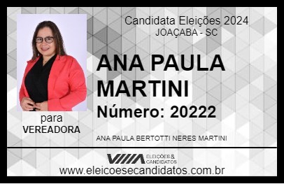 Candidato ANA PAULA MARTINI 2024 - JOAÇABA - Eleições