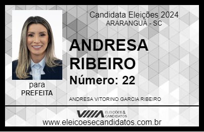 Candidato ANDRESA RIBEIRO 2024 - ARARANGUÁ - Eleições