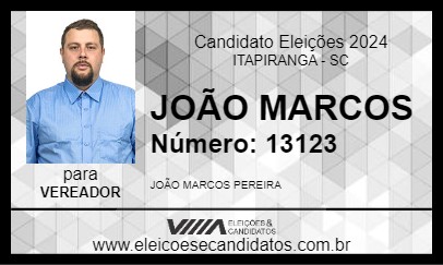 Candidato JOÃO MARCOS 2024 - ITAPIRANGA - Eleições