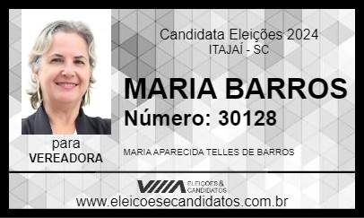 Candidato MARIA BARROS 2024 - ITAJAÍ - Eleições