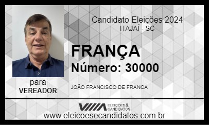 Candidato FRANÇA 2024 - ITAJAÍ - Eleições