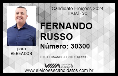 Candidato FERNANDO RUSSO 2024 - ITAJAÍ - Eleições