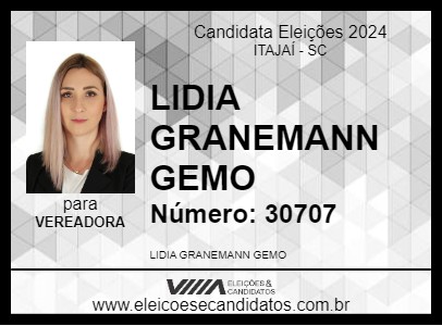 Candidato LIDIA GRANEMANN GEMO 2024 - ITAJAÍ - Eleições