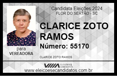 Candidato CLARICE ZOTO RAMOS 2024 - FLOR DO SERTÃO - Eleições