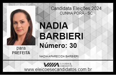 Candidato NADIA BARBIERI 2024 - CUNHA PORÃ - Eleições