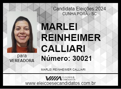 Candidato MARLEI REINHEIMER CALLIARI 2024 - CUNHA PORÃ - Eleições