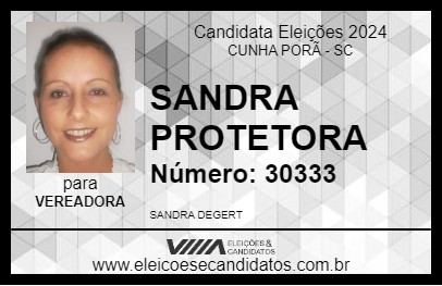 Candidato SANDRA PROTETORA 2024 - CUNHA PORÃ - Eleições