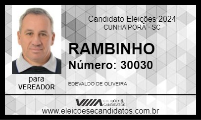 Candidato RAMBINHO 2024 - CUNHA PORÃ - Eleições