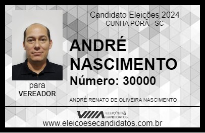 Candidato ANDRÉ NASCIMENTO 2024 - CUNHA PORÃ - Eleições