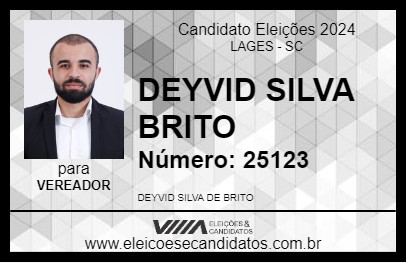 Candidato DEYVID SILVA BRITO 2024 - LAGES - Eleições