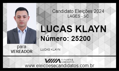 Candidato LUCAS KLAYN 2024 - LAGES - Eleições