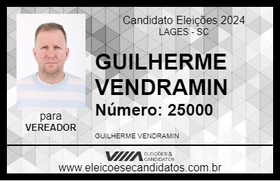 Candidato GUILHERME VENDRAMIN 2024 - LAGES - Eleições