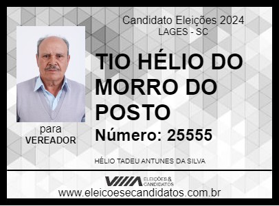 Candidato TIO HÉLIO DO MORRO DO POSTO 2024 - LAGES - Eleições