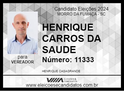 Candidato HENRIQUE CASAGRANDE 2024 - MORRO DA FUMAÇA - Eleições