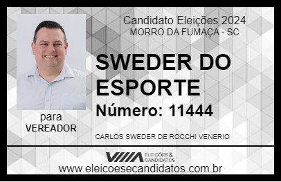 Candidato SWEDER DO ESPORTE 2024 - MORRO DA FUMAÇA - Eleições