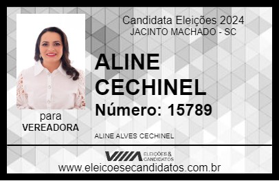 Candidato ALINE CECHINEL 2024 - JACINTO MACHADO - Eleições