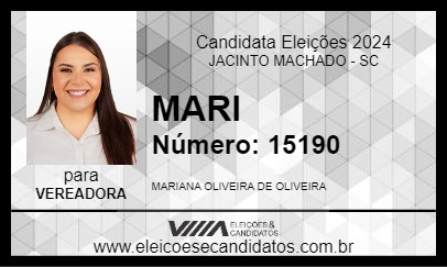 Candidato MARI 2024 - JACINTO MACHADO - Eleições