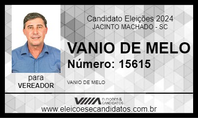 Candidato VANIO DE MELO 2024 - JACINTO MACHADO - Eleições