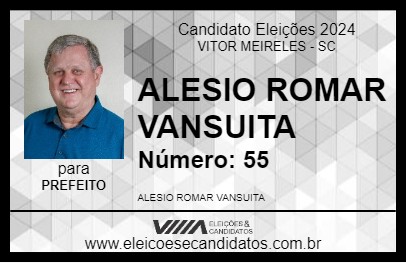 Candidato ALESIO ROMAR VANSUITA 2024 - VITOR MEIRELES - Eleições