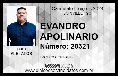 Candidato EVANDRO APOLINARIO 2024 - JOINVILLE - Eleições