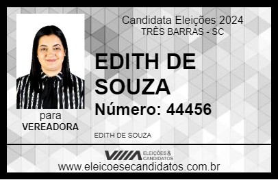 Candidato EDITH DE SOUZA 2024 - TRÊS BARRAS - Eleições