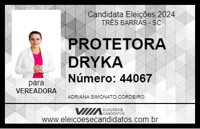 Candidato PROTETORA DRYKA 2024 - TRÊS BARRAS - Eleições