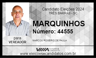 Candidato MARQUINHOS 2024 - TRÊS BARRAS - Eleições