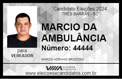 Candidato MARCIO DA AMBULÂNCIA 2024 - TRÊS BARRAS - Eleições