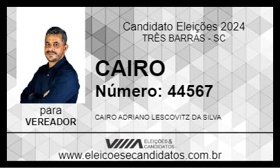 Candidato CAIRO 2024 - TRÊS BARRAS - Eleições