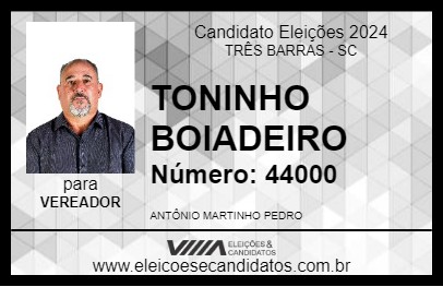 Candidato TONINHO BOIADEIRO 2024 - TRÊS BARRAS - Eleições