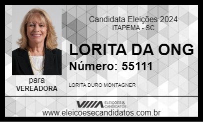 Candidato LORITA DA ONG 2024 - ITAPEMA - Eleições