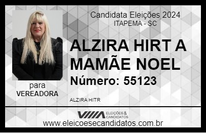 Candidato ALZIRA HIRT A MAMÃE NOEL 2024 - ITAPEMA - Eleições