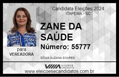 Candidato ZANE DA SAÚDE 2024 - ITAPEMA - Eleições