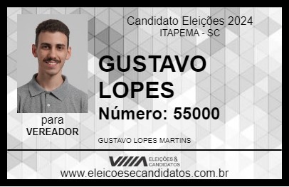 Candidato GUSTAVO LOPES 2024 - ITAPEMA - Eleições