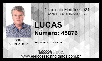 Candidato LUCAS 2024 - RANCHO QUEIMADO - Eleições