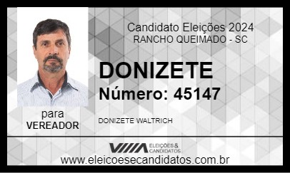 Candidato DONISETE 2024 - RANCHO QUEIMADO - Eleições