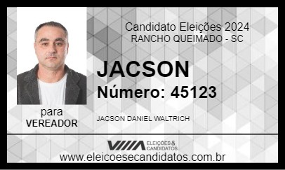 Candidato JACSON 2024 - RANCHO QUEIMADO - Eleições