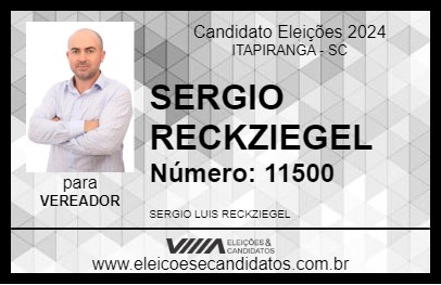 Candidato SERGIO RECKZIEGEL 2024 - ITAPIRANGA - Eleições