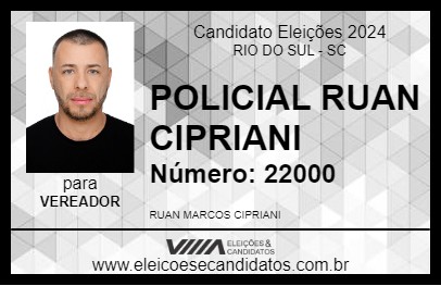 Candidato POLICIAL RUAN CIPRIANI 2024 - RIO DO SUL - Eleições