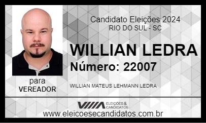 Candidato WILLIAN LEDRA 2024 - RIO DO SUL - Eleições