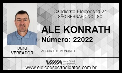 Candidato ALE KONRATH 2024 - SÃO BERNARDINO - Eleições