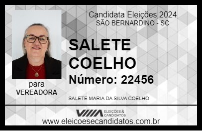 Candidato SALETE COELHO 2024 - SÃO BERNARDINO - Eleições