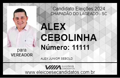 Candidato ALEX CEBOLINHA 2024 - CHAPADÃO DO LAGEADO - Eleições