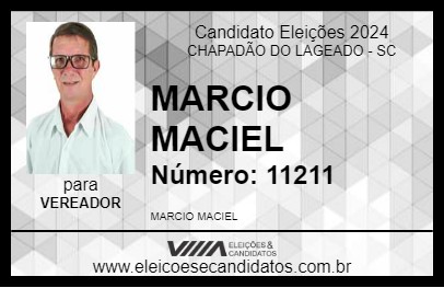 Candidato MARCIO MACIEL 2024 - CHAPADÃO DO LAGEADO - Eleições